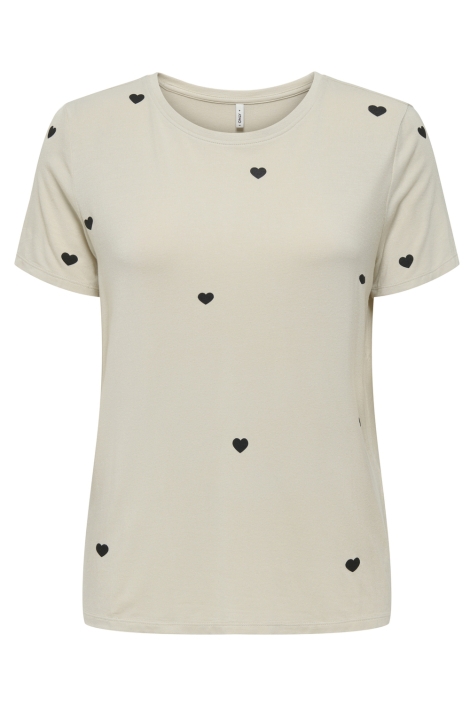 Only onlkarli s/s reg o-neck heart top c